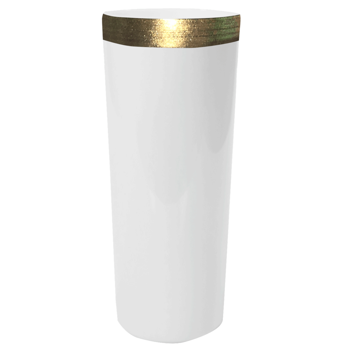 Copo Long Drink 350ml Branco com Borda Dourada