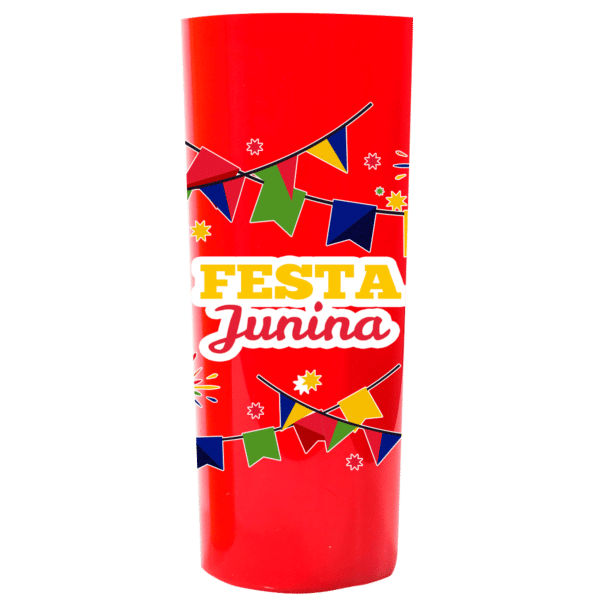 Vaso Long Drink 350ml Festa Junina Rojo