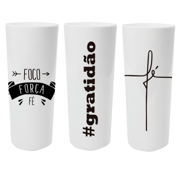 Vaso Long Drink 350ml Focus Gratitud y Fe (Surtido)