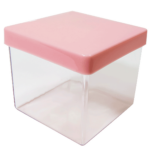 5x5cm Acrylic Box with Lid Baby Pink