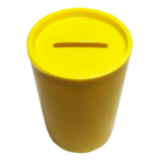 Hucha de plástico amarilla