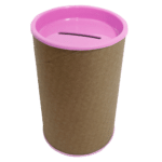 Cofrinho de Papel Rosa Bebê