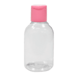 Frasco cilíndrico de 30 ml con tapa abatible rosa bebé