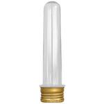Tubete Grande Cristal com Tampa R-28 Alumínio Dourada