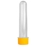 Tubete Grande Cristal com Tampa R-28 Plástica Amarela