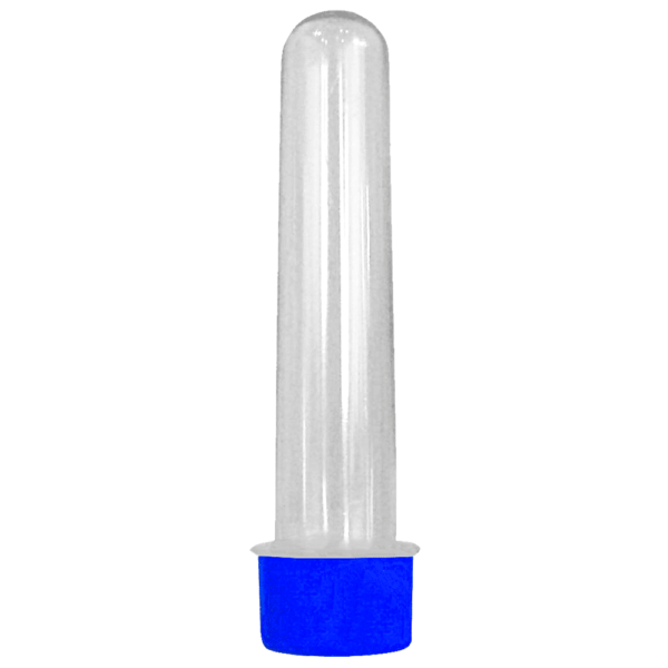 Tubete Grande Cristal com Tampa R-28 Plástica Azul Royal