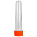 Tubete Grande Cristal com Tampa R-28 Plástica Laranja