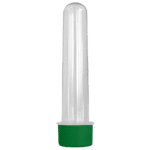 Tubete Grande Cristal com Tampa R-28 Plástica Verde Bandeira