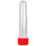 Tubete Grande Cristal com Tampa R-28 Plástica Vermelha