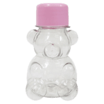 Tubete Ursinho com Tampa R-28 Plástica Rosa Bebê