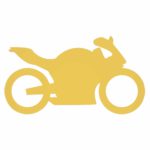 Aplique dorado de motocicleta