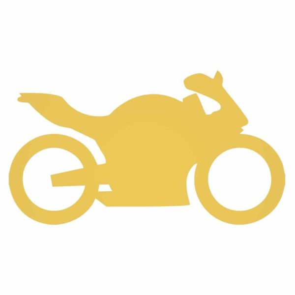 Aplique dorado de motocicleta