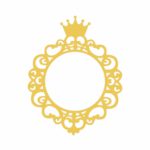 Aplique de espejo dorado