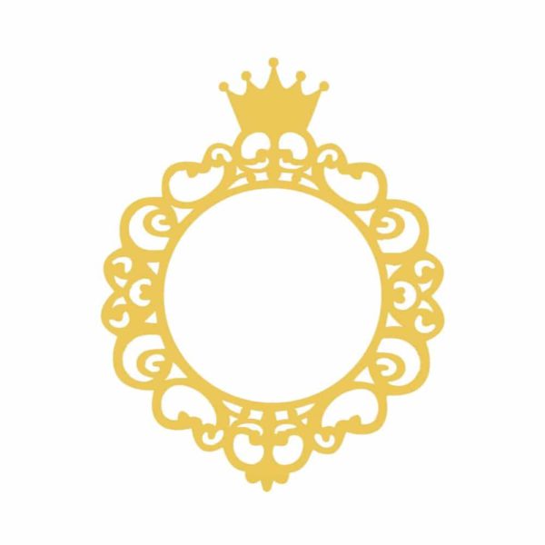 Aplique de espejo dorado