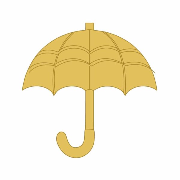 Aplique de paraguas dorado