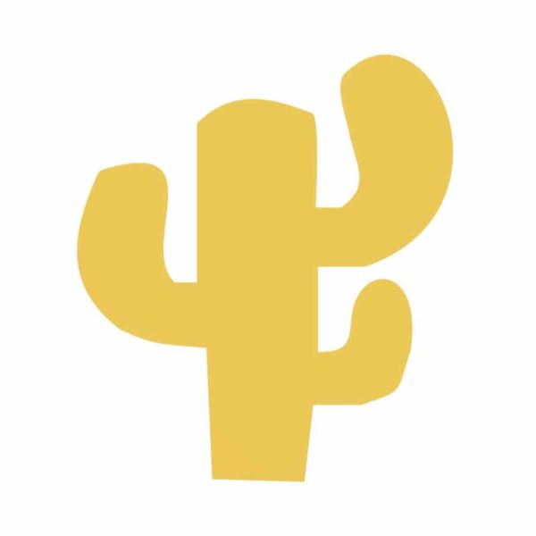 Aplique de cactus dorado