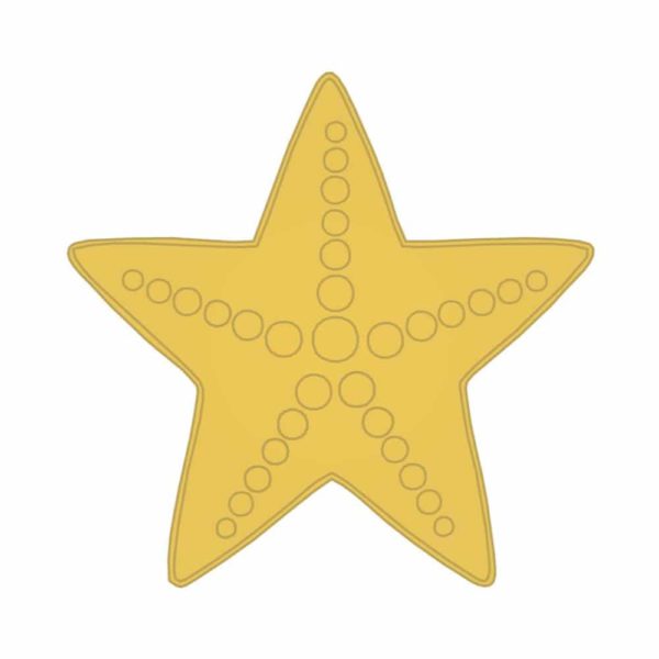 Aplique de estrella de mar dorada