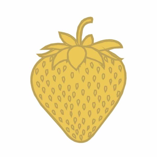 Aplique de oro de fresa