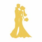 Aplique de boda dorado