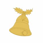 Aplique de campana dorada