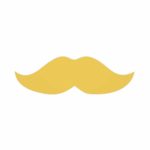 Aplique de bigote dorado