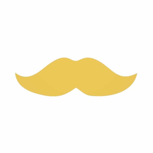 Aplique de bigote dorado