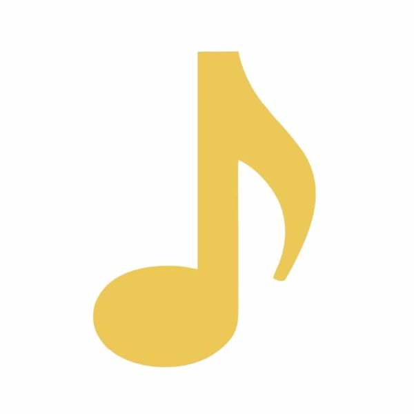 Nota musical dorada en aplique