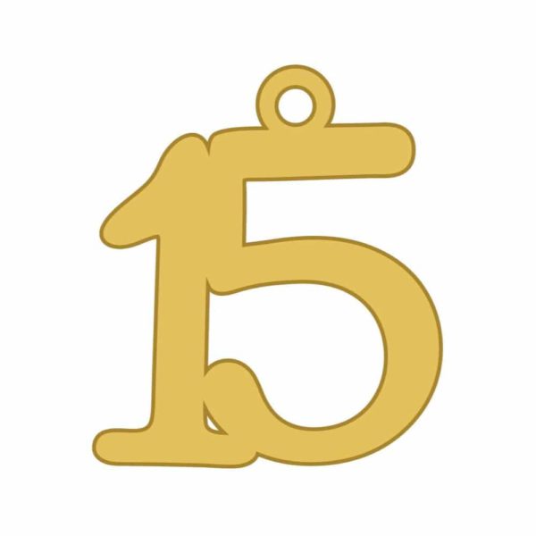 Aplique dorado número 15