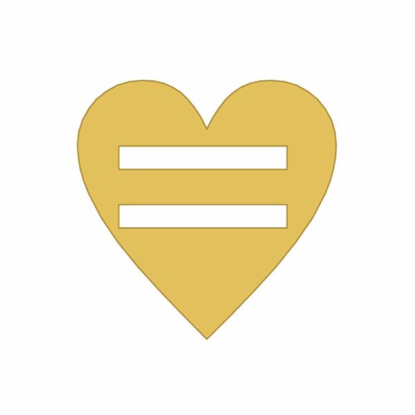 Corazón de pasador dorado de aplique