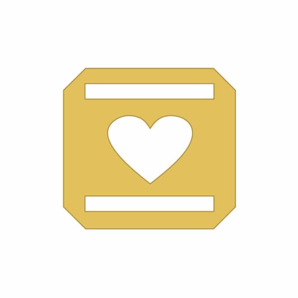 Corazón de pasador dorado de aplique
