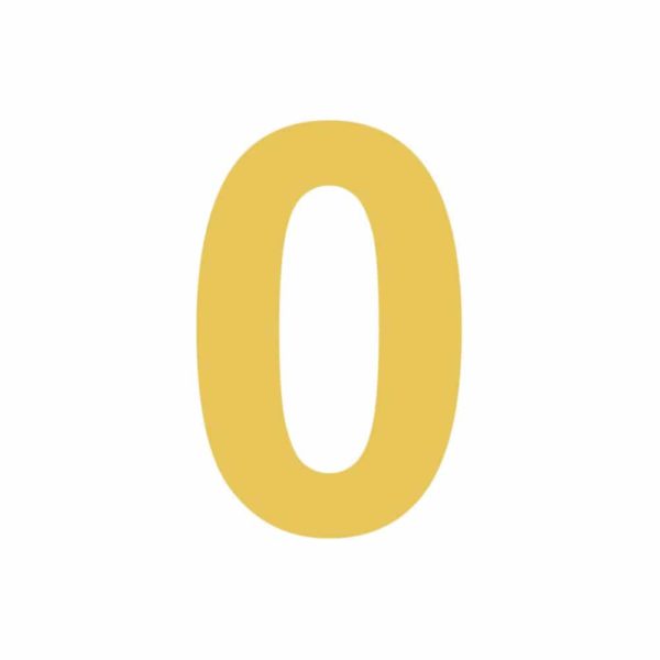 Aplique dorado número 0