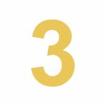 Aplique dorado número 3
