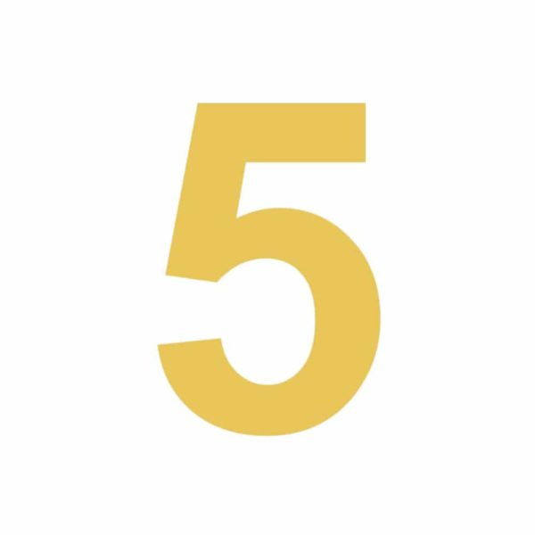 Número 5 de la aplicación de oro