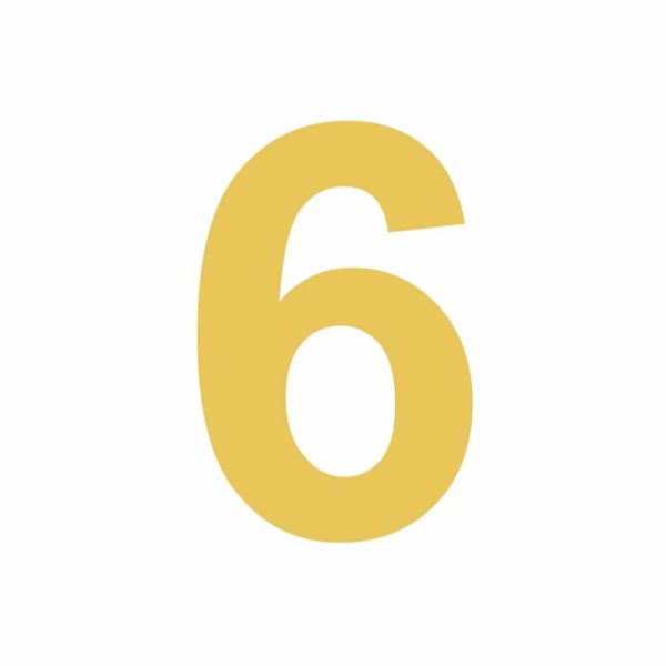 Aplique dorado número 6
