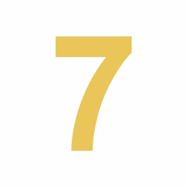 Aplique dorado número 7