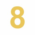 Aplique dorado número 8
