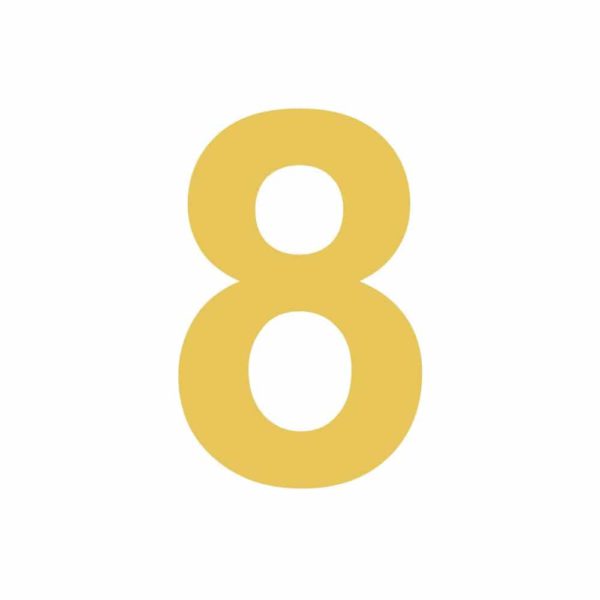 Aplique dorado número 8
