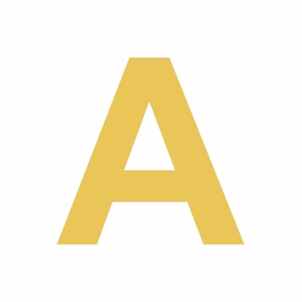 Aplique dorado Letra A