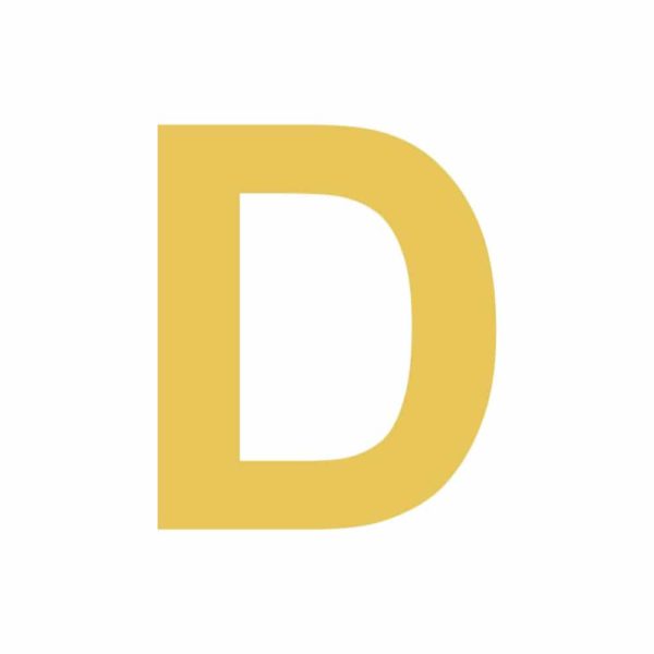 Aplique dorado Letra D