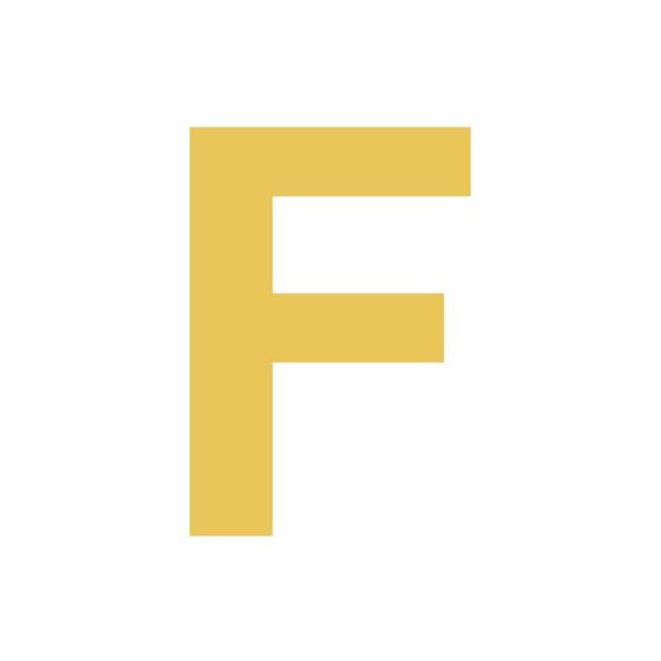 Letra F dorada