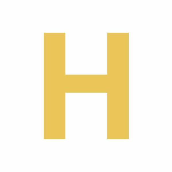 Aplique dorado Letra H