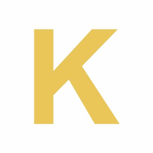 Letra K dorada