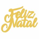 Feliz Navidad en aplique dorado