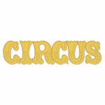 Texto de circo en aplique dorado