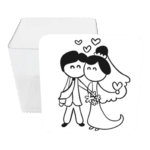 Caja Acrílico 5x5cm Novia