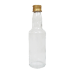 Garrafinha de Vidro 60ml com Tampa Alumínio R-18 Dourada
