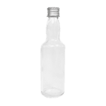 Garrafinha de Vidro 60ml com Tampa Alumínio R-18 Prata