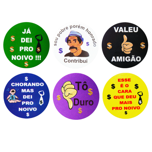AD001 - Adhesivo Redondo - Boda Masculina (Surtido)
