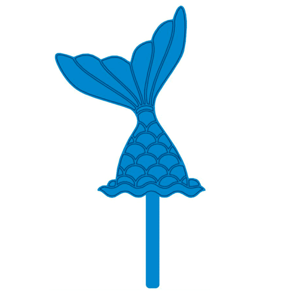 TB0033A Blue Mermaid Tail Cake Topper