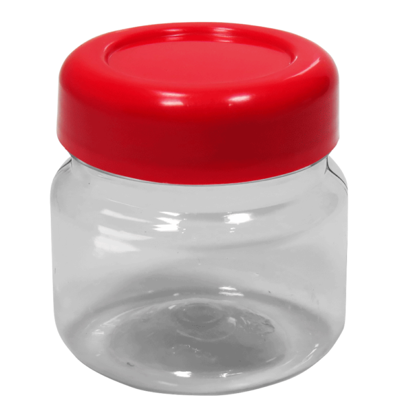 Bote de plástico con tapa roja de 40 ml